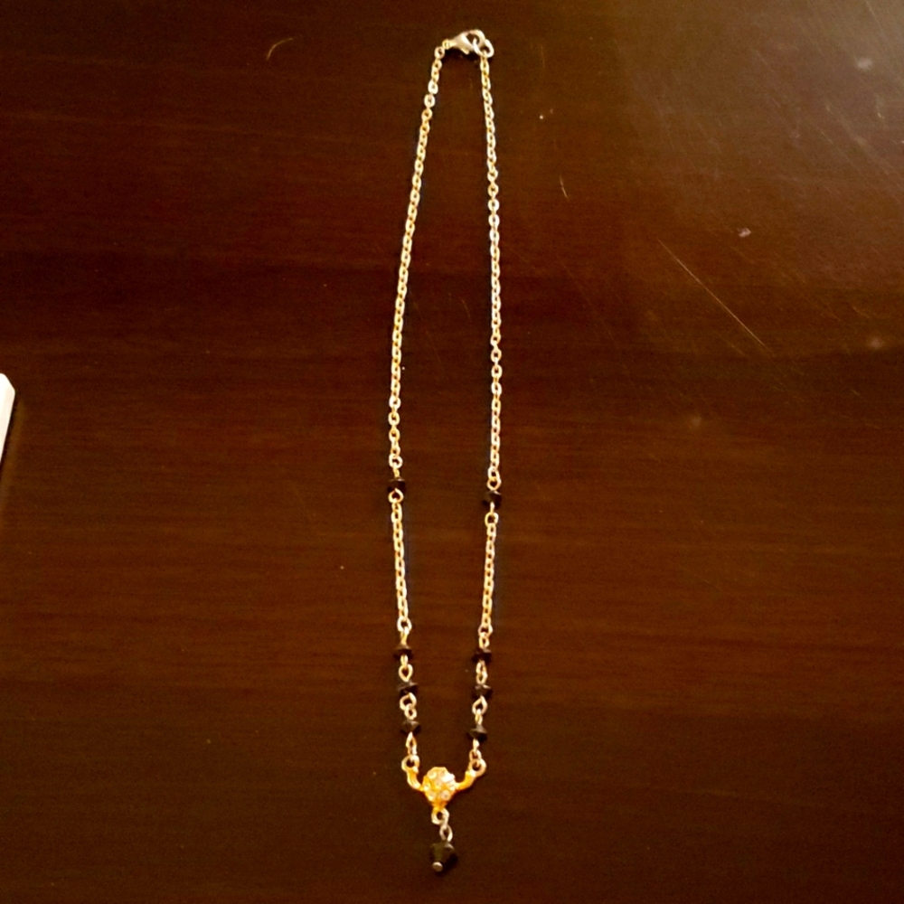 Black & gold choker necklace